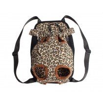 [Leopard]Portable Chest Carrier Backpack Bag for Pets Dogs(Bust 50cm,Up to 15LB)