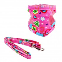 Dogs Accessories Leash Collar Pets Harness Supplies for Puppy (Pink Heart Style)