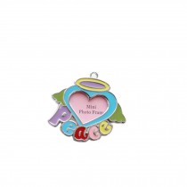 [PEACE] Colored Heart Decorated Mini Photo Frame Style Dog ID Tag Cat ID Tag