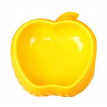 Apple Shaped Pet Bowl Dogs Bowl Pet Supplies YELLOW(7.5 * 2 Inches)
