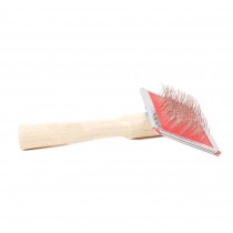 Wooden handle Stainless Steel Soft Comb Dog Brush Cat brush(Size: large)