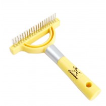 Grooming Rake Stainless Steel Pins Comb for Pets Dogs YELLOW