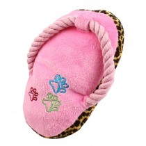 Creative Slipper Shaped Knot Rope Ball Chew Dog Puppy Toy Pet Chew Toy PINK