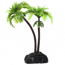 3 PCS Plastic Emulational Hawaii Coconut Tree Aquarium Ornament, 9CM Height