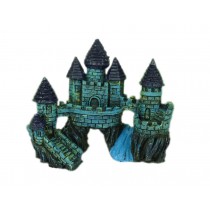 Resin Blue Castle Aquarium Ornament, 14x6x13cm