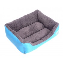 Pet Bed Dog Puppy Cat Soft Cotton Fleece Warm Nest House Mat--Blue 2