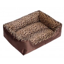Pet Bed Dog Puppy Cat Soft Cotton Fleece Warm Nest House Mat--Leopard