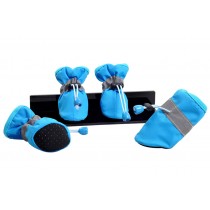 4 Pcs Cute Candy Color Pet Dog Puppy Shoes Boots Rain Boots Lake BLUE, NO.2