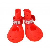 4 Pcs Cute Breathable Pet Dog Puppy Shoes Boots Dog Sandals RED, NO.3