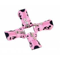 PU Non-slip Zipper Dog Boot Pet Casual Shoes, Pink Leopard Print