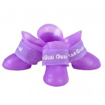 Fashional Water-proof Dog Rain Boot Pet Casual Shoes, Purple, S