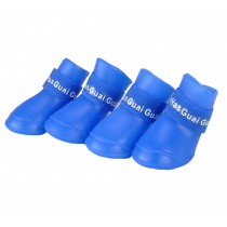 Fashional Water-proof Dog Rain Boot Pet Casual Shoes, Blue, M