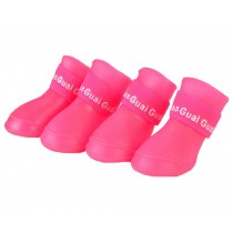 Fashional Water-proof Dog Rain Boot Pet Casual Shoes, Pink, L