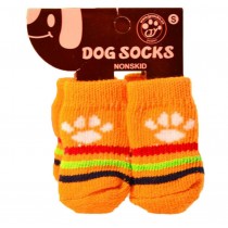 Pet Socks - Pet-Slip Bottom Pad Multicolor Variety Scratch Furniture--Orange paw