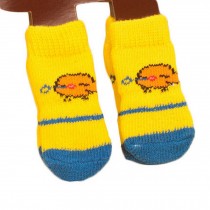 Pet Socks-Pet-Slip Bottom Pad Multicolor Variety Scratch Furniture--Yellow Chick