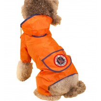 Fashion British Style Puppy Pet Dog Raincoat Pet Gear Rain Jacket ORANGE, L