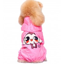 Cute Cartoon Raincoats for Dogs Puppy Pet Dog Raincoat Dog Dresses PINK, L