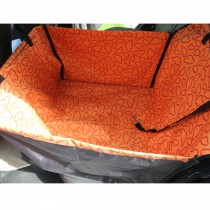 Waterproof Pet Car Seat Cover Dog Travel Mat for Rear Single Seat, Orange Cloud