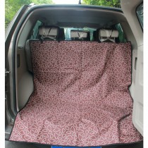Waterproof Pet Car Seat Cover Dog Travel Mat for SUV Trunk, Coffee Cloud