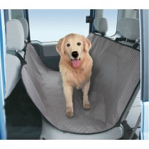 Striped Bench Seat Dog Car Seat Cover Light Gray- One Size Fit Most: 51"Wx53"H