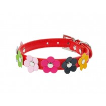 Lovely Adjustable PU Bow-ties Dog Collar Pet Collar RED (36-46cm)
