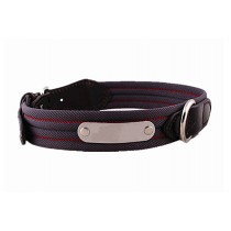 Fashion Nylon Webbing & Leather Dog Collar Pet Collar (23-30cm)