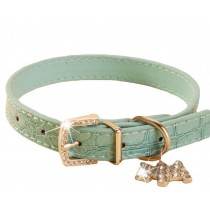 Rhinestone Pet Collars - Dog Leashes - Pet Supplies -- Blue Marbling