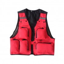 Fisherman Vest Photographer Waistcoat For Men RED, XXL