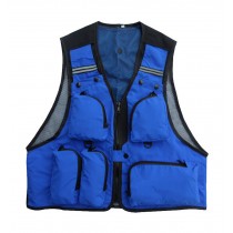 Mode & Comfort Fishing Waistcoat Journalist Vest BLUE, XXL