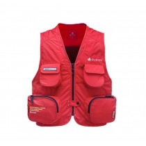 QUICK-DRY Fishing Journalist Vest Waistcoat RED, XXXL