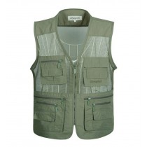 Summer Outdoor Mesh Middle-aged Men Fishing Vest Waistcoat ARMY GREEN, 4XL
