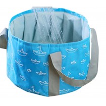 10L Portable Collapsible Bucket Wash Kit Collapsible Sink, Sky Blue