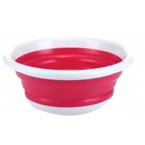 Collapsible Bucket Wash Basin Outdoors Portable Barrel Folding Basin,Red