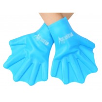 Soft-sided Color Pure Silicone Swimming Paddle Training Glove, Blue