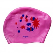 Beautiful Design Waterproof Premium Long Hair Swim Cap For Women Pink