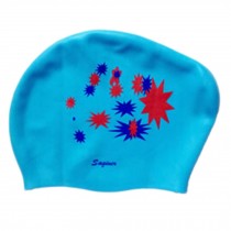 Beautiful Design Waterproof Premium Long Hair Swim Cap For Women Blue