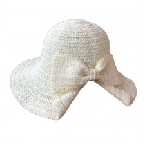 Women's Bowknot Straw Hats Foldable Bucket Hat Beach Hat Wide Brim Hat Sun Hat