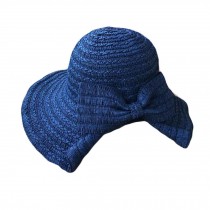 Women's Wide Brim Hat Sun Hat Bowknot Straw Hats Foldable Bucket Hat Beach Hat