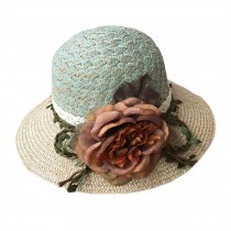 Women's Summer Sun Hat Folding Straw Hat Stylish Bucket Hat Beach Cap Holiday