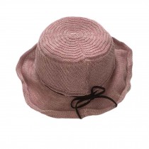 Foldable Straw Hat for Women Retro Style Summer Hand-woven Beach Cap
