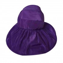 Women's Large Wide Brim Floppy Beach Hat Adjustable Summer Sun Hat Purple