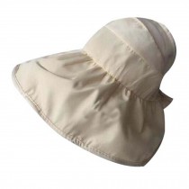 Adjustable Sun Hat Women's Large Wide Brim Floppy Beach Hat Beige Fashion Bonnet