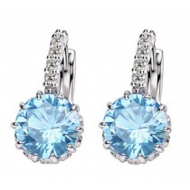 2 Pcs Female Earrings Fashion Beautiful Simple Earrings Jewelry ,Light Blue