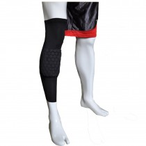 [BLACK] Long Comb Pad Compression Basketball Leg Sleeve One Pic, Size L