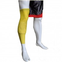 [YELLOW] Long Comb Pad Compression Basketball Leg Sleeve One Pic, Size L