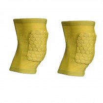 [YELLOW] Short Comb Pad Compression Basketball Leg Sleeve One Pic, Size L