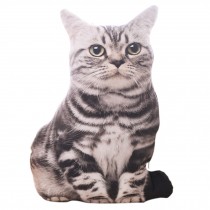 3D Simulation American Shorthair Plush Pillow for Cats Toy or Sofa Decor Cushion