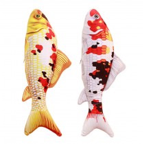 2 Pcs Simulation Carp Fish Plush Toy 30cm for Cats Toy or Sofa Decor, Gold Sliver Carp