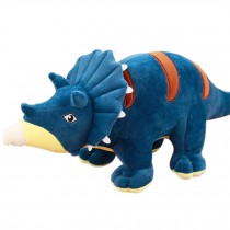 Triceratops Plush Toy Blue Stuffed Soft Dinosaur Toy for Kids Festival Gift Home Decor