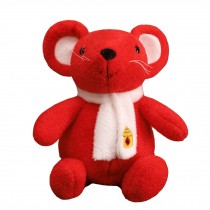 Soft Scarf Plush Rat Mouse Stuffed Animals Toy With Cute Attractive Face 46cm, Red